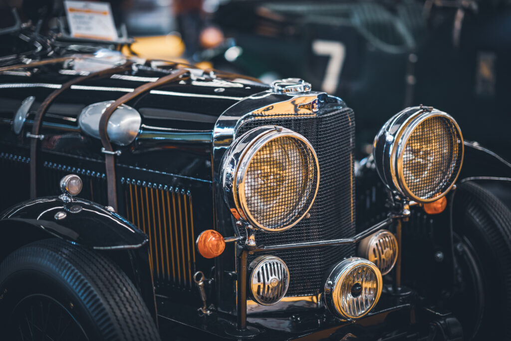 front of vintage car