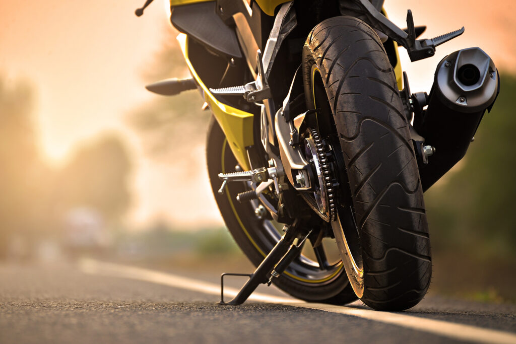 closeup tire motorbike